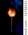 Safety match on black background with flaming head 59788581