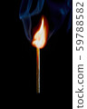 Safety match on black background with flaming head 59788582