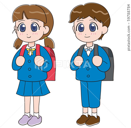 Elementary school students men and women wearing uniforms Elementary school students men and women wearing uniforms 59788784