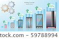 Business growth concept building set small to big graph and arrow design building development improvement up  59788994