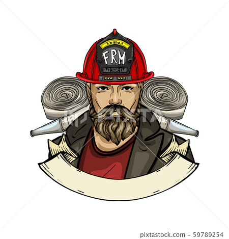 Hand drawn sketch fireman icon 59789254