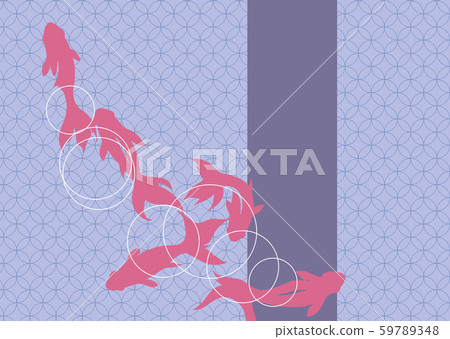 Japanese pattern cut with goldfish motif and Japanese pattern Japanese pattern cut with goldfish motif and Japanese pattern 59789348
