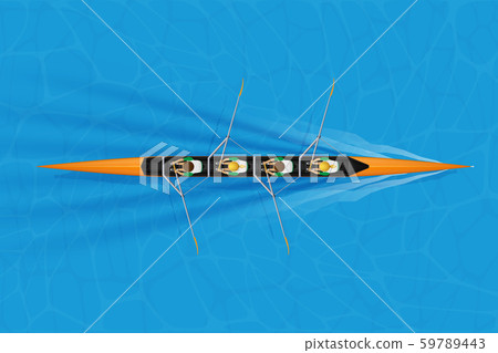 Four Racing shell with mixed paddlers Four Racing shell with mixed paddlers 59789443