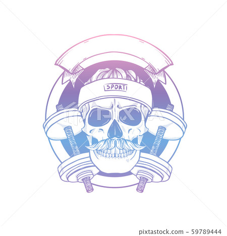 Hand drawn sketch sport skull 59789444