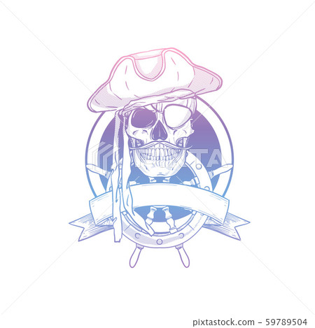 Hand drawn sketch pirate skull Hand drawn sketch pirate skull 59789504