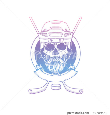 Hand drawn sketch hockey player skull Hand drawn sketch hockey player skull 59789530