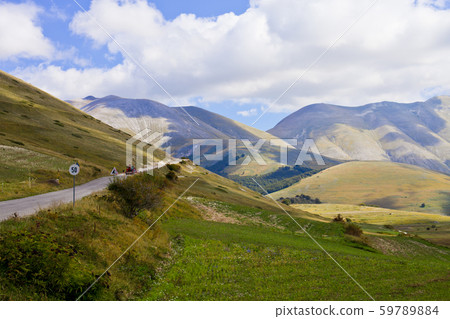 Fields in Castelluccio di Norcia, Umbria, Italy. Fields in Castelluccio di Norcia, Umbria, Italy. 59789884