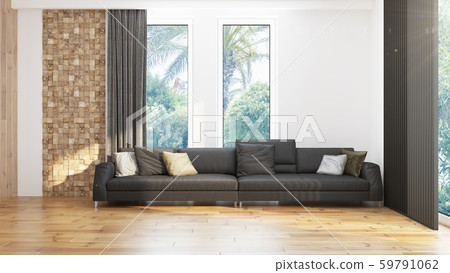 Modern design living room interior with beautiful view . 3D rendering Modern design living room interior with beautiful view . 3D rendering 59791062