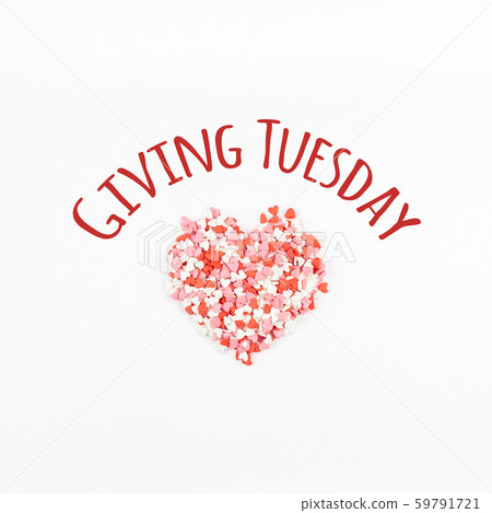 Giving Tuesday concept with red heart on white Giving Tuesday concept with red heart on white 59791721