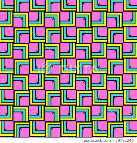 Vintage geometric pattern in retro 80s style. Textile fashionable retro design. Vintage geometric pattern in retro 80s style. Textile fashionable retro design. 59792248