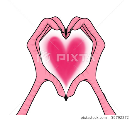 Heart mark (bird finger, love and peace) Heart mark (bird finger, love and peace) 59792272