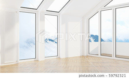Modern design living room interior with beautiful view . 3D rendering Modern design living room interior with beautiful view . 3D rendering 59792321