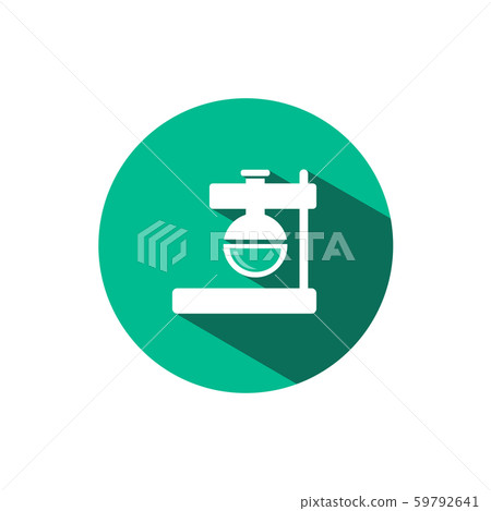 Florence flask icon with shadow on a green circle 59792641