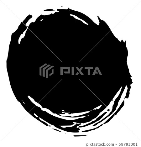 Vector Abstract black brush circle. Black and white engraved ink art. Isolated ink brush stroke Vector Abstract black brush circle. Black and white engraved ink art. Isolated ink brush stroke 59793001