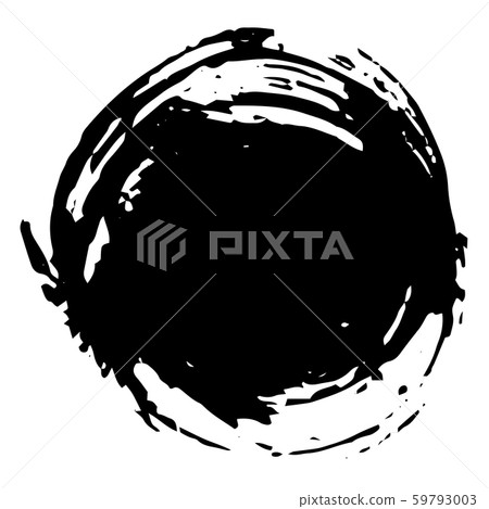 Vector Abstract black brush circle. Black and white engraved ink art. Isolated ink brush stroke Vector Abstract black brush circle. Black and white engraved ink art. Isolated ink brush stroke 59793003