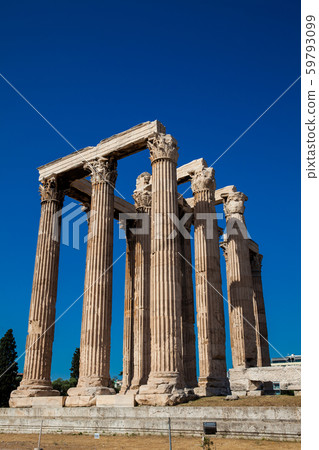 Ruins of the Temple of Olympian Zeus at the center of the Athens city Ruins of the Temple of Olympian Zeus at the center of the Athens city 59793099