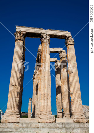 Ruins of the Temple of Olympian Zeus at the center of the Athens city Ruins of the Temple of Olympian Zeus at the center of the Athens city 59793102