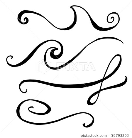 Vector monogram calligraphic element. Black and white engraved ink art. Isolated monogranms 59793203
