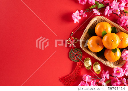 Chinese new year festival decorations background concept 59793414