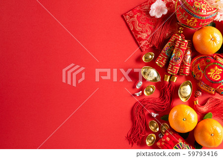 Chinese new year festival decorations background concept Chinese new year festival decorations background concept 59793416