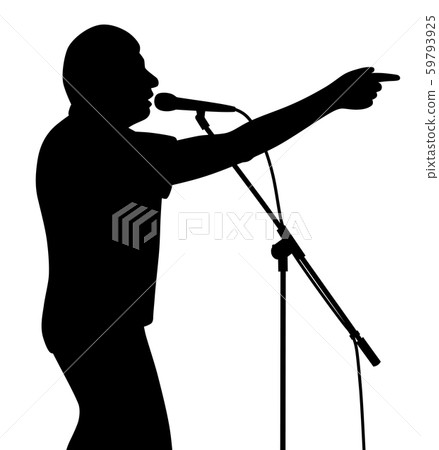 Businessman politician lecturer finger pointing motivational speech or singer is pointing 59793925