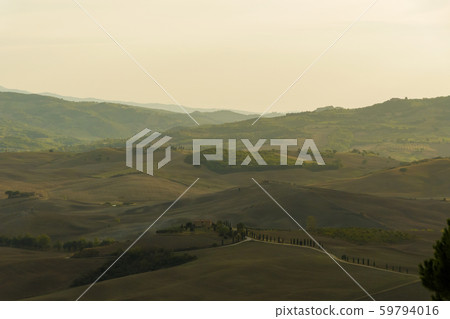 View from Pienza town on Val d'Orcia valley. 59794016