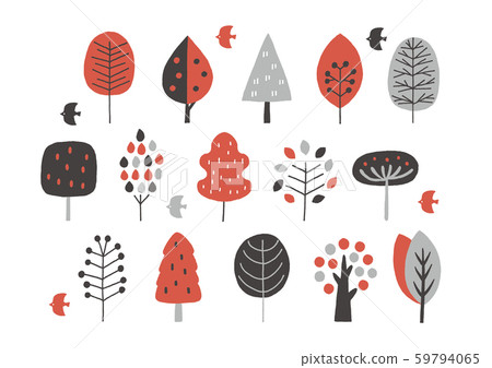 Scandinavian style various designs red black 59794065