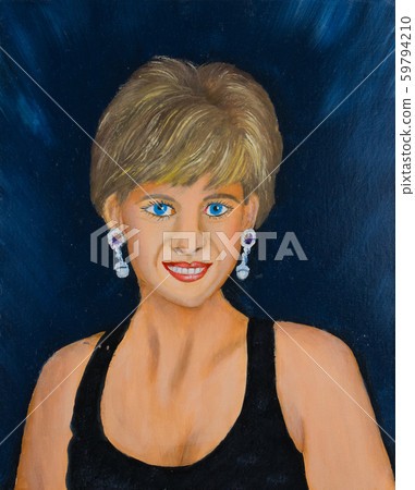 Woman with short hair blue eyes and earrings 59794210