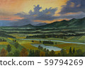 Landscape with river and lake at dusk 59794269