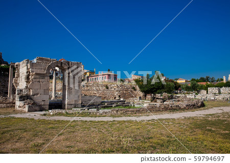 Ruins of the Tetraconch Church built in the court of the Hadrian Library in Athens city center Ruins of the Tetraconch Church built in the court of the Hadrian Library in Athens city center 59794697