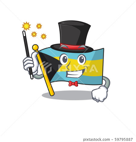 Mascot flag bahamas with in magician character Mascot flag bahamas with in magician character 59795887