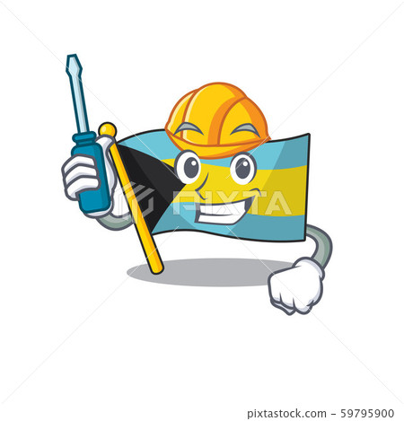 Mascot flag bahamas with in automotive character Mascot flag bahamas with in automotive character 59795900