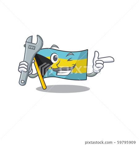 Mascot flag bahamas with in mechanic character Mascot flag bahamas with in mechanic character 59795909