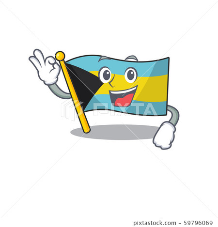 Cartoon flag bahamas isolated in happy okay 59796069