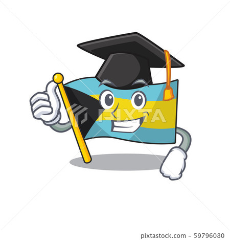 Cartoon flag bahamas isolated in happy graduation hat Cartoon flag bahamas isolated in happy graduation hat 59796080