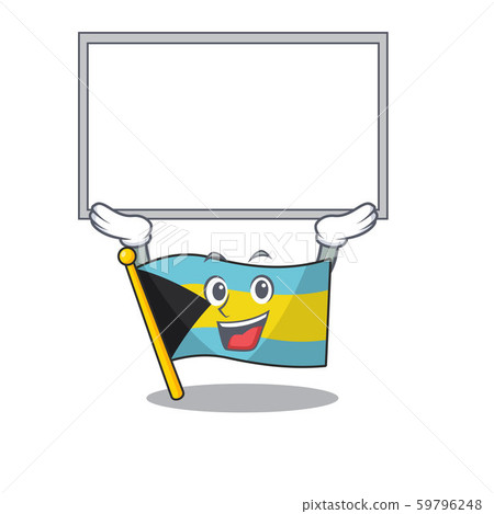 Flag bahamas cartoon with in up board character 59796248
