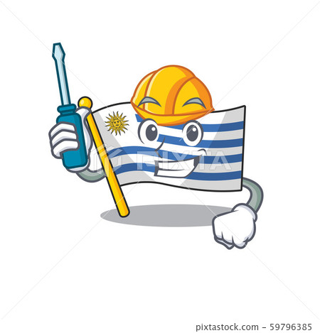 Mascot flag uruguay with in automotive character Mascot flag uruguay with in automotive character 59796385
