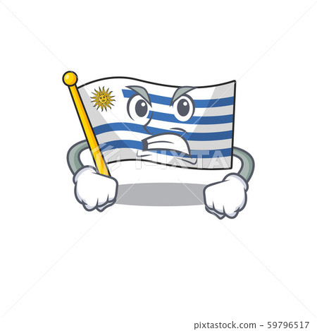Flag uruguay cartoon with in angry character Flag uruguay cartoon with in angry character 59796517