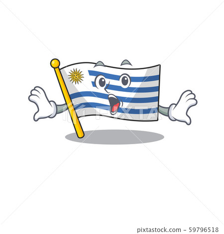 Flag uruguay cartoon with in surprised character 59796518