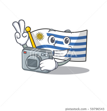 Flag uruguay cartoon with in photographer character Flag uruguay cartoon with in photographer character 59796543