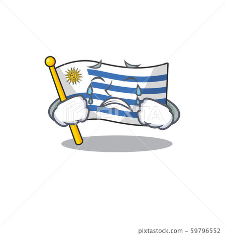 Flag uruguay cartoon with in crying character Flag uruguay cartoon with in crying character 59796552