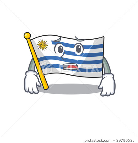 Flag uruguay cartoon with in afraid character Flag uruguay cartoon with in afraid character 59796553
