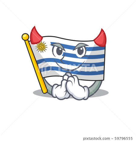 Flag uruguay cartoon with in devil character Flag uruguay cartoon with in devil character 59796555