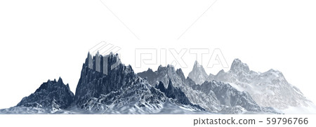 Snowy mountains Isolate on white background 3d illustration Snowy mountains Isolate on white background 3d illustration 59796766