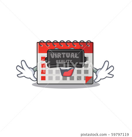 Calendar cartoon with in mascot shape virtual reality Calendar cartoon with in mascot shape virtual reality 59797119