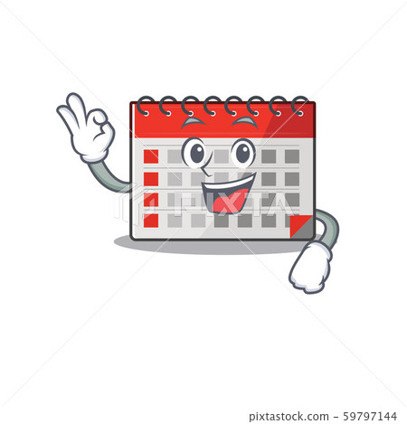 Character calendar isolated with in cartoon okay 59797144