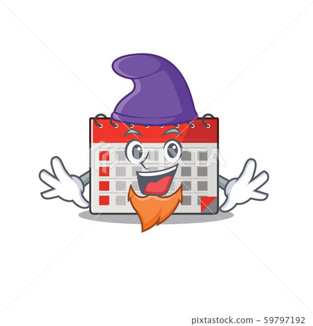 Calendar cartoon with in elf happy character Calendar cartoon with in elf happy character 59797192