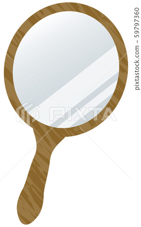 Brown hand mirror image illustration 59797360