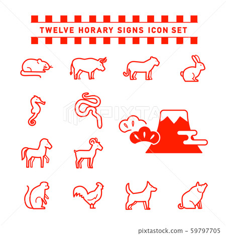 十二生肖圖標集 59797705