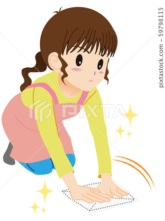 Cleaning housewife 59798115